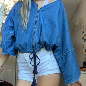 Jean Zip-Up Blouse